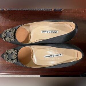 Manolo Blahnik Black Hangisi Heels 39